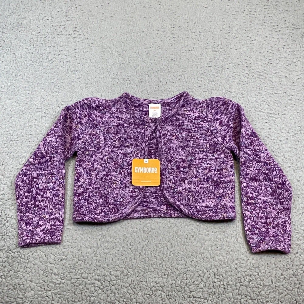 Gymboree Shrug Cardigan Kids 3T Purple NEW Shimmer Space Dye Bolero Sweater